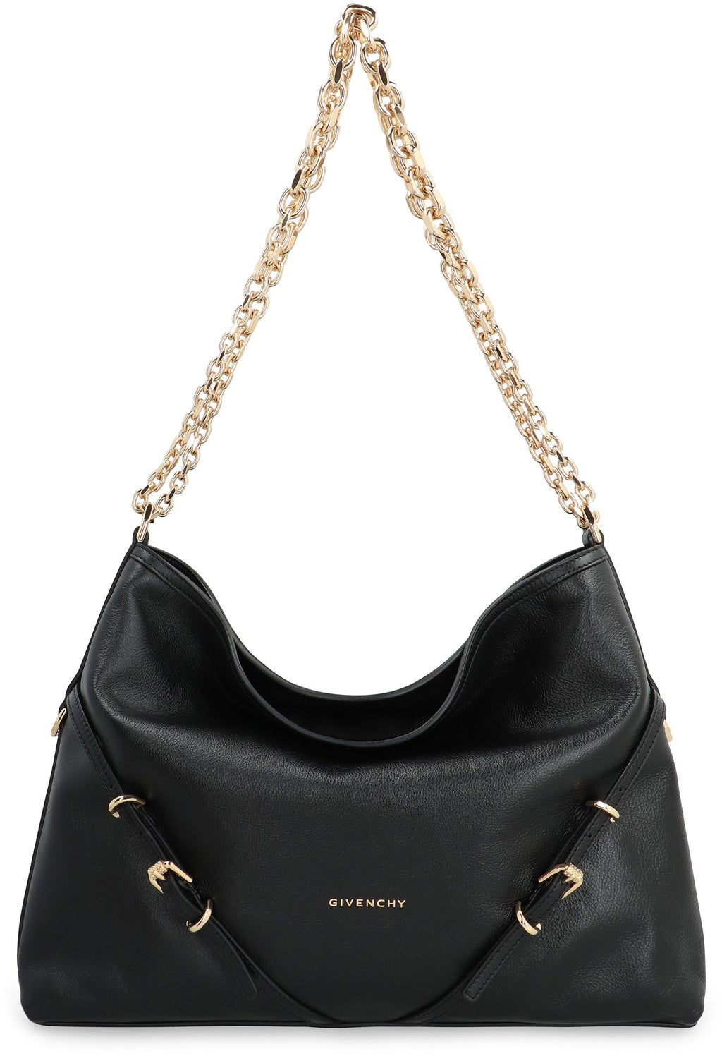 GIVENCHY Medium Voyou Chain Handbag in Black Calf Leather