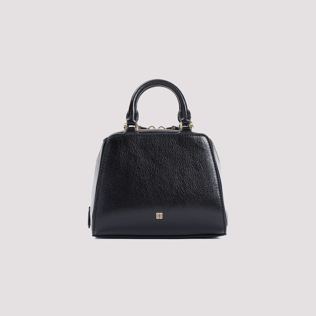 GIVENCHY Elegant Mini Top Handle Handbag in Black Buffalo Leather (6.5'x5.1'x3.9')
