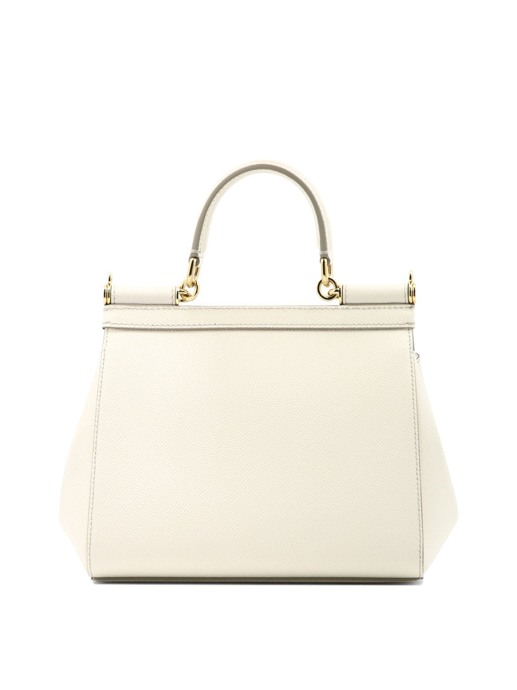 DOLCE & GABBANA 'Small Sicily' White Leather Top-Handle Handbag for Women