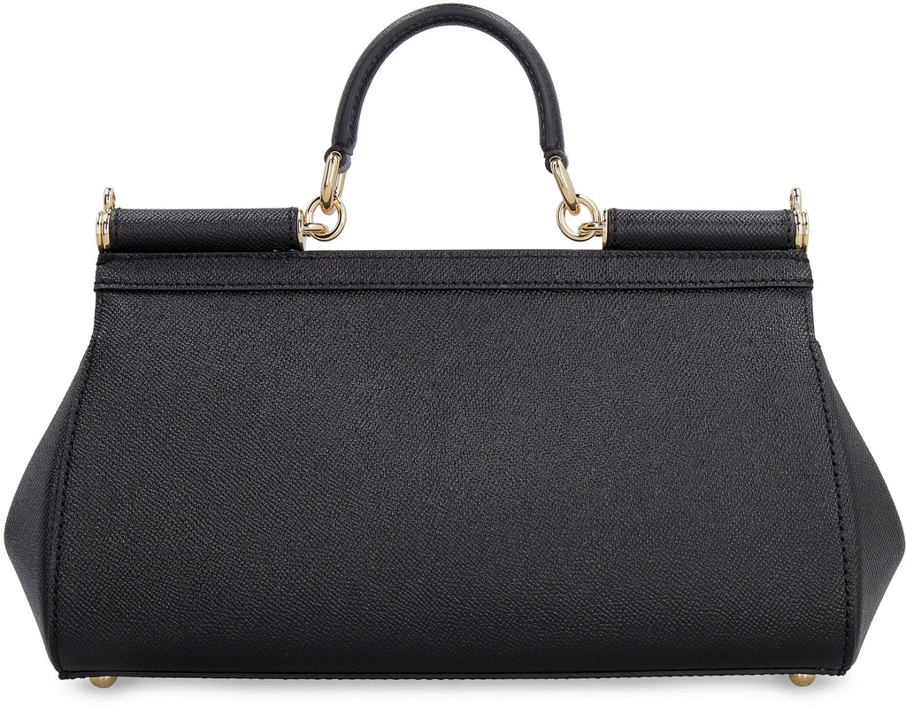 DOLCE & GABBANA Saffiano Leather Handbag - Double Magnetic Closure, Gold-Tone Hardware, Adjustable Strap