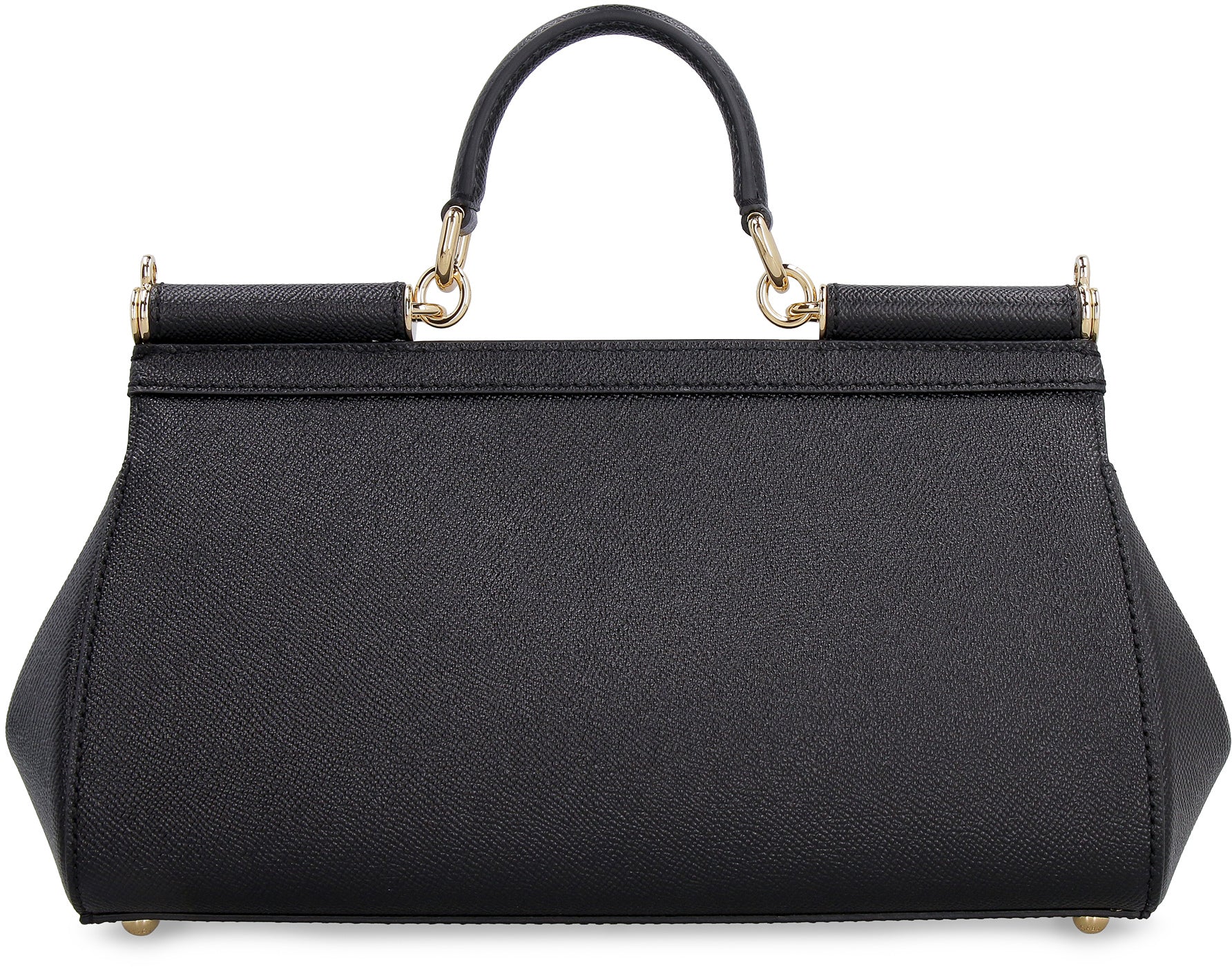 DOLCE & GABBANA Saffiano Leather Handbag - Double Magnetic Closure, Gold-Tone Hardware, Adjustable Strap