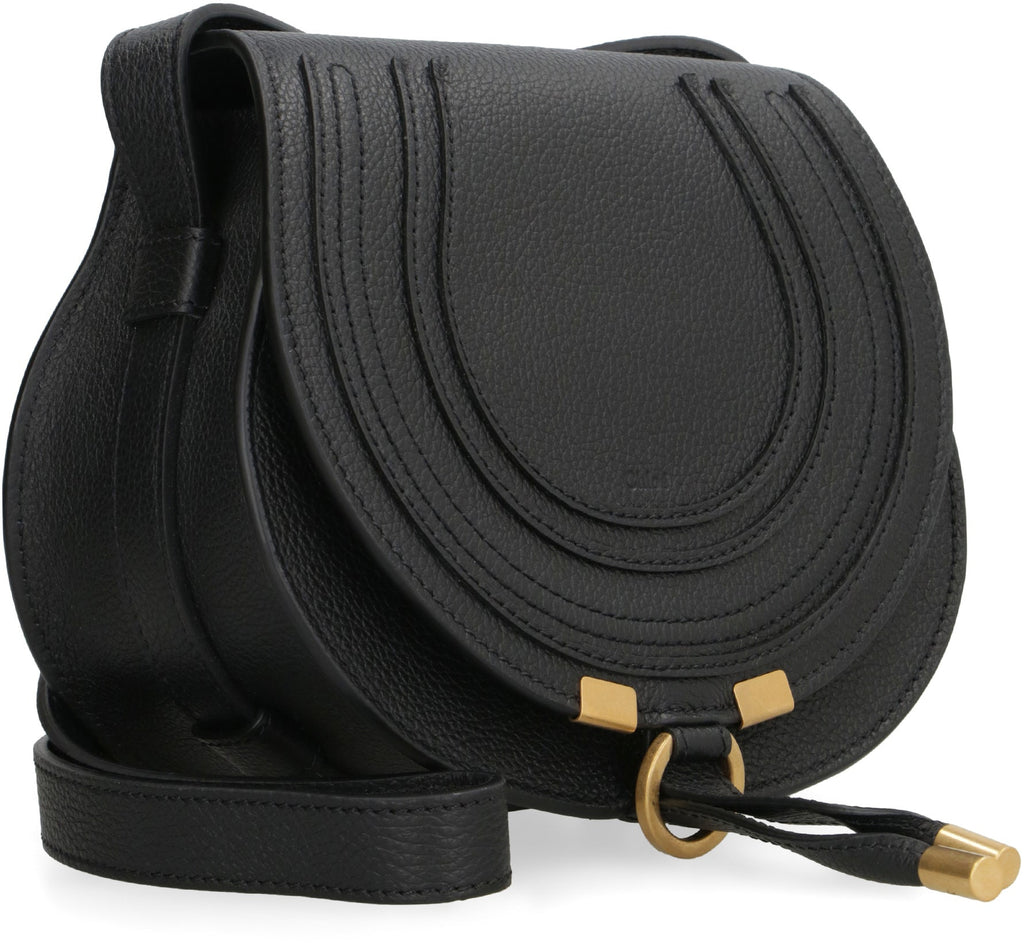 CHLOÉ Women's Elephant Grey Leather Small Saddle Shoulder Bag Fall/Winter 2023