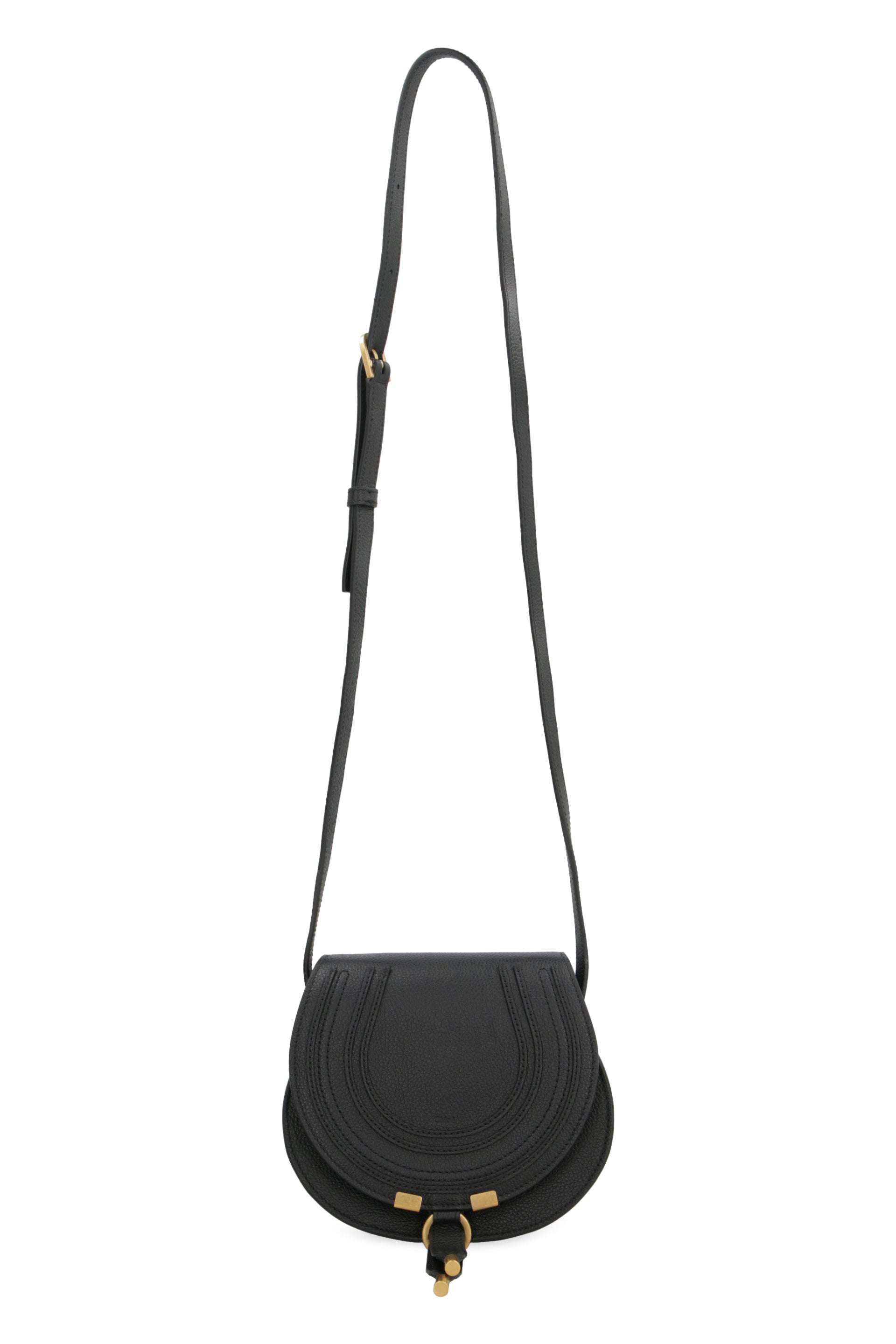 CHLOÉ Women's Elephant Grey Leather Small Saddle Shoulder Bag Fall/Winter 2023