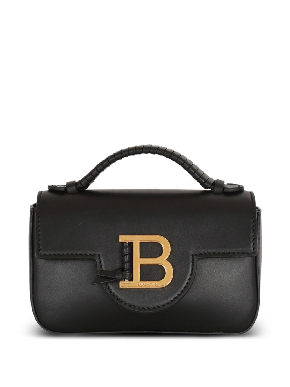 BALMAIN Elegant Mini Leather Handbag with Gold-Tone Accents