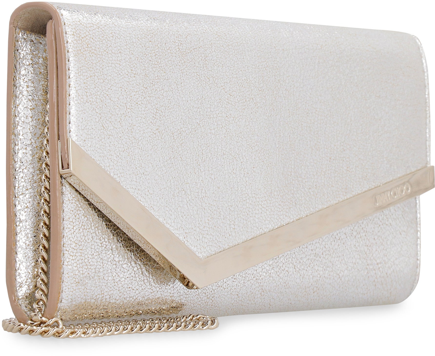 JIMMY CHOO EMMIE Metallic Leather Tote