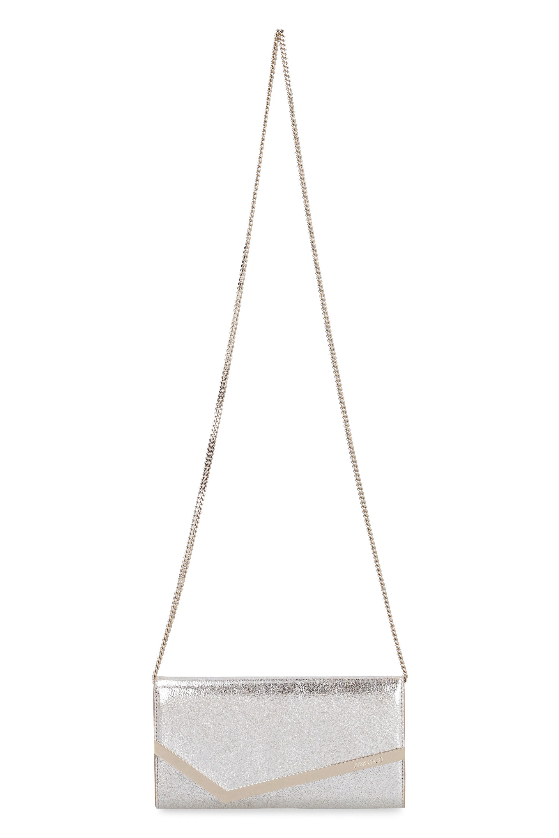 JIMMY CHOO EMMIE Metallic Leather Tote