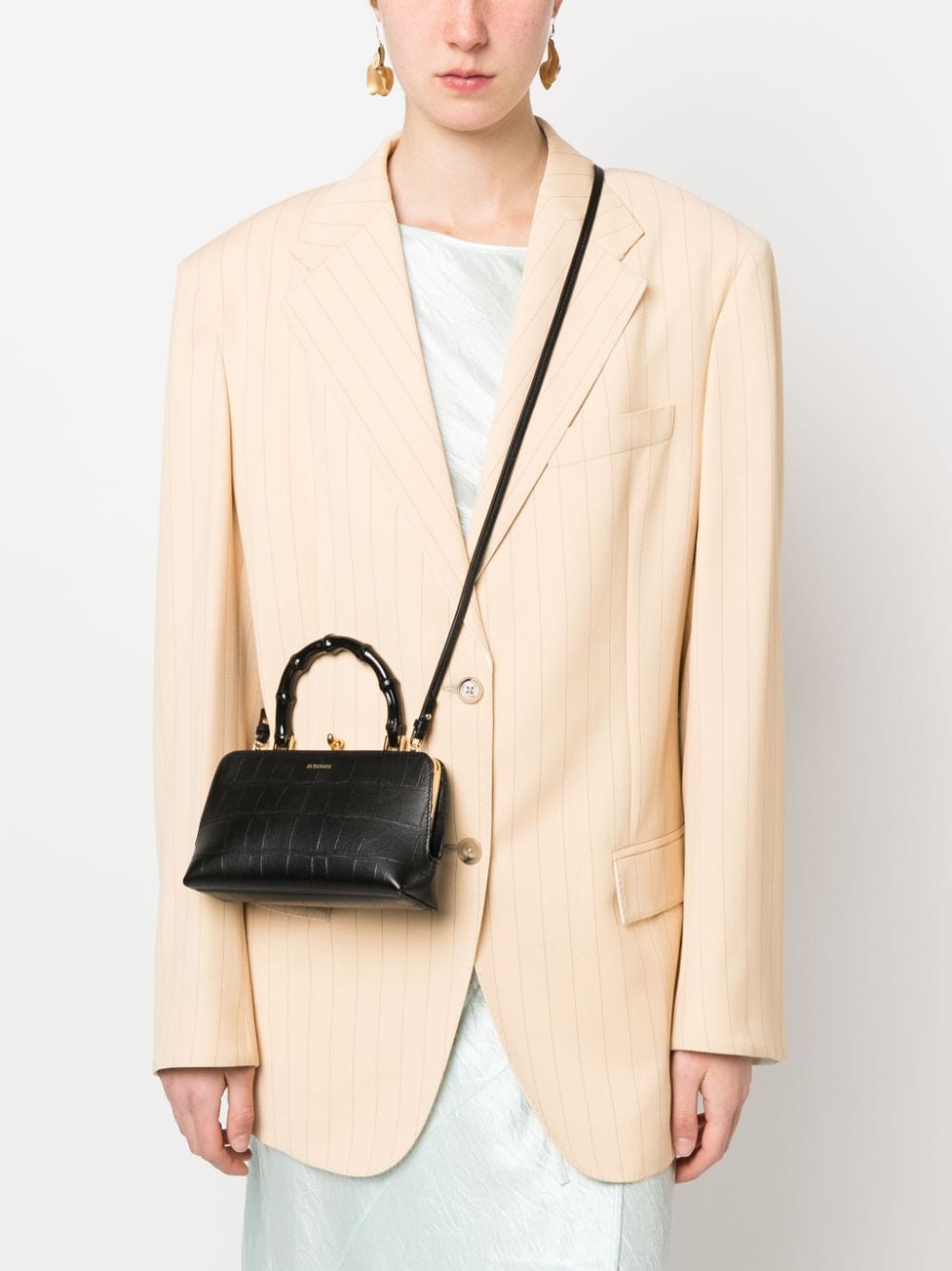 JIL SANDER Elegant Mini Bamboo Goji Leather Handbag
