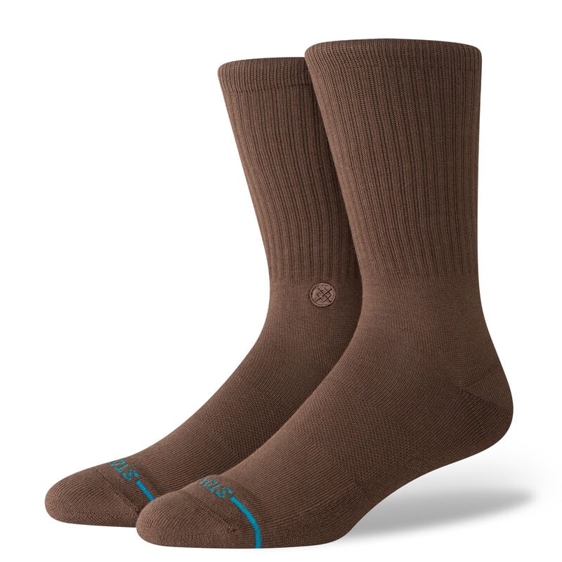 Icon Crew Socks - Brown