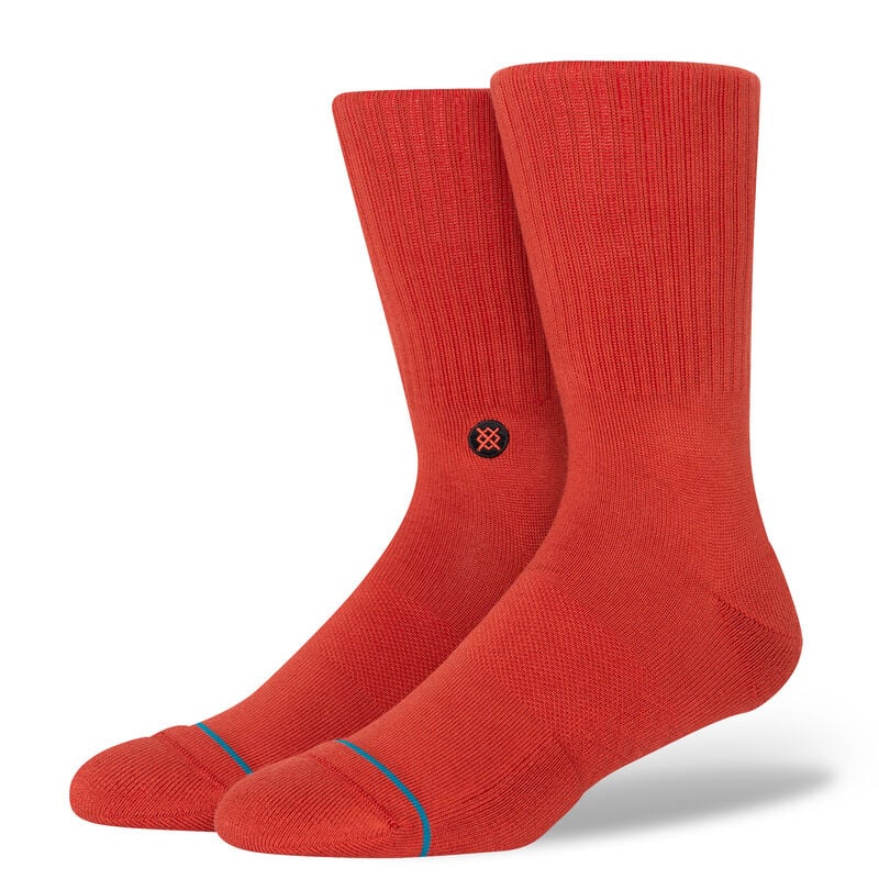 Icon Crew Socks - Muted Red