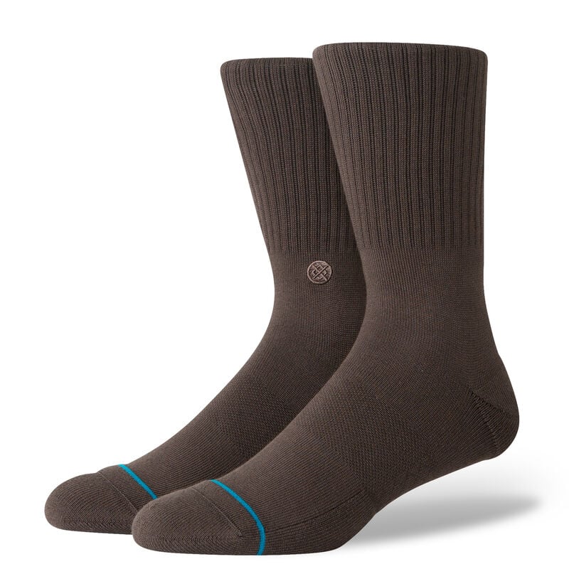 Icon Crew Socks - Dark Brown