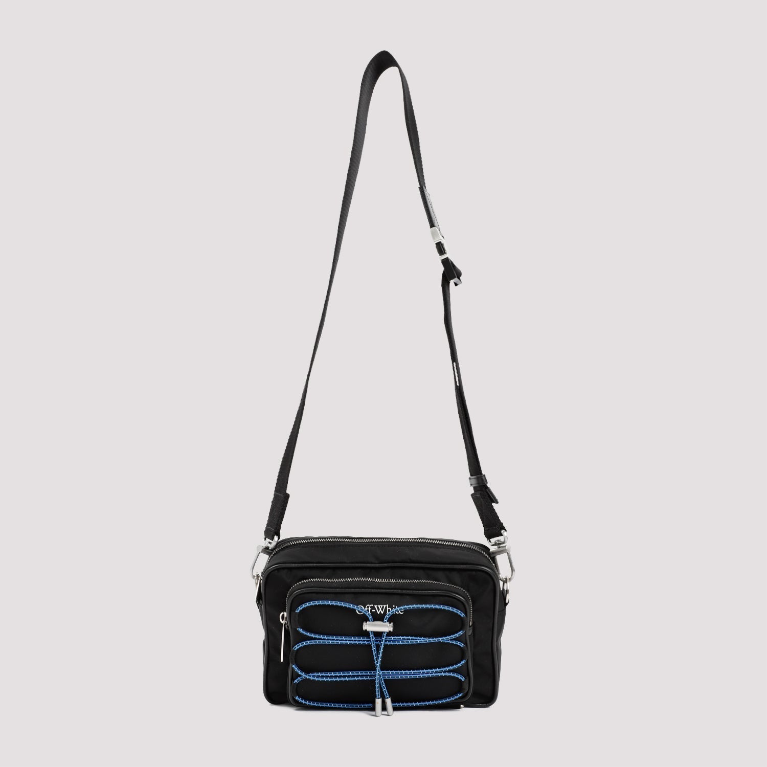 OFF-WHITE Men's Black Nylon Messenger Handbag for FW24 Season