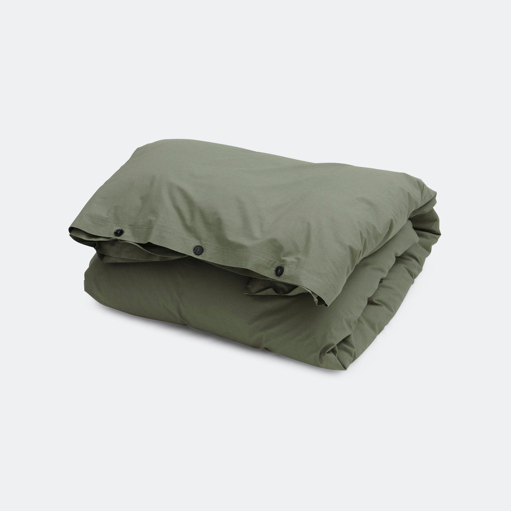 Percale Duvet Cover - Olive Green