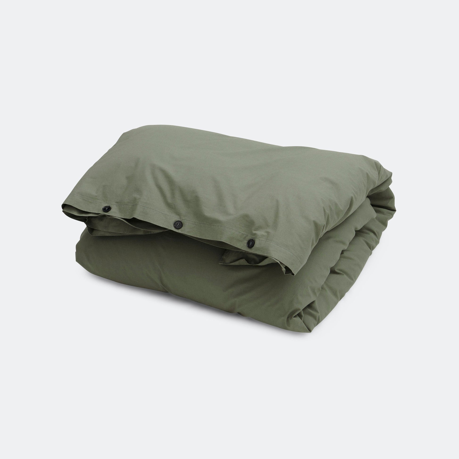 Percale Duvet Cover - Olive Green