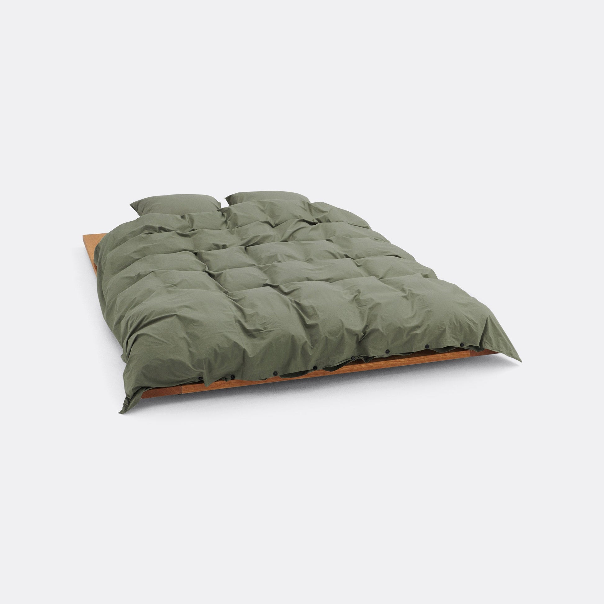 Percale Duvet Cover - Olive Green
