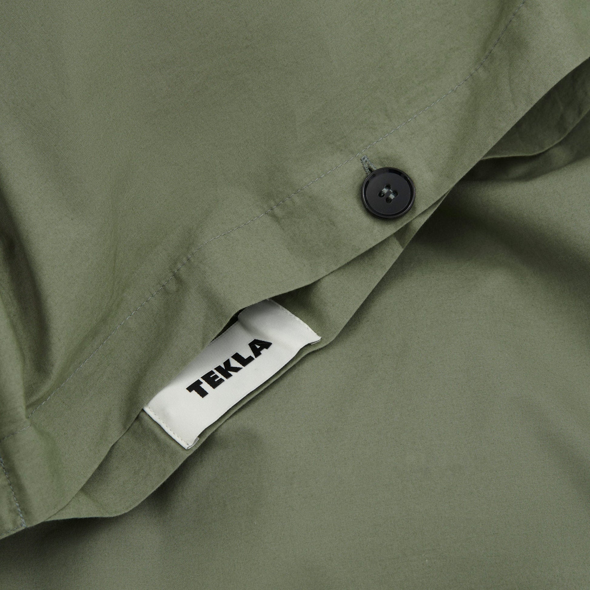 Percale Duvet Cover - Olive Green