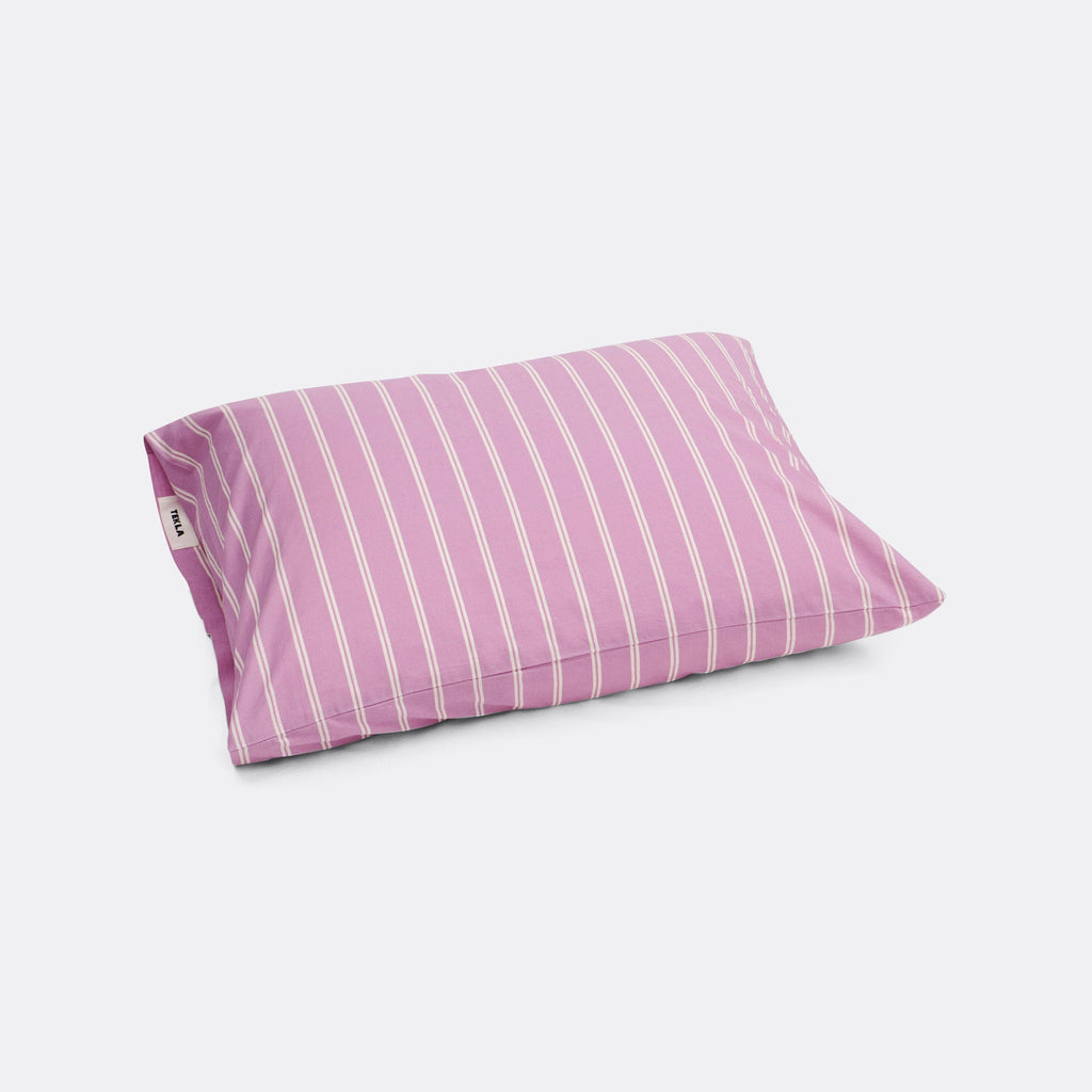 Percale Pillow Case - Mallow Pink Stripes