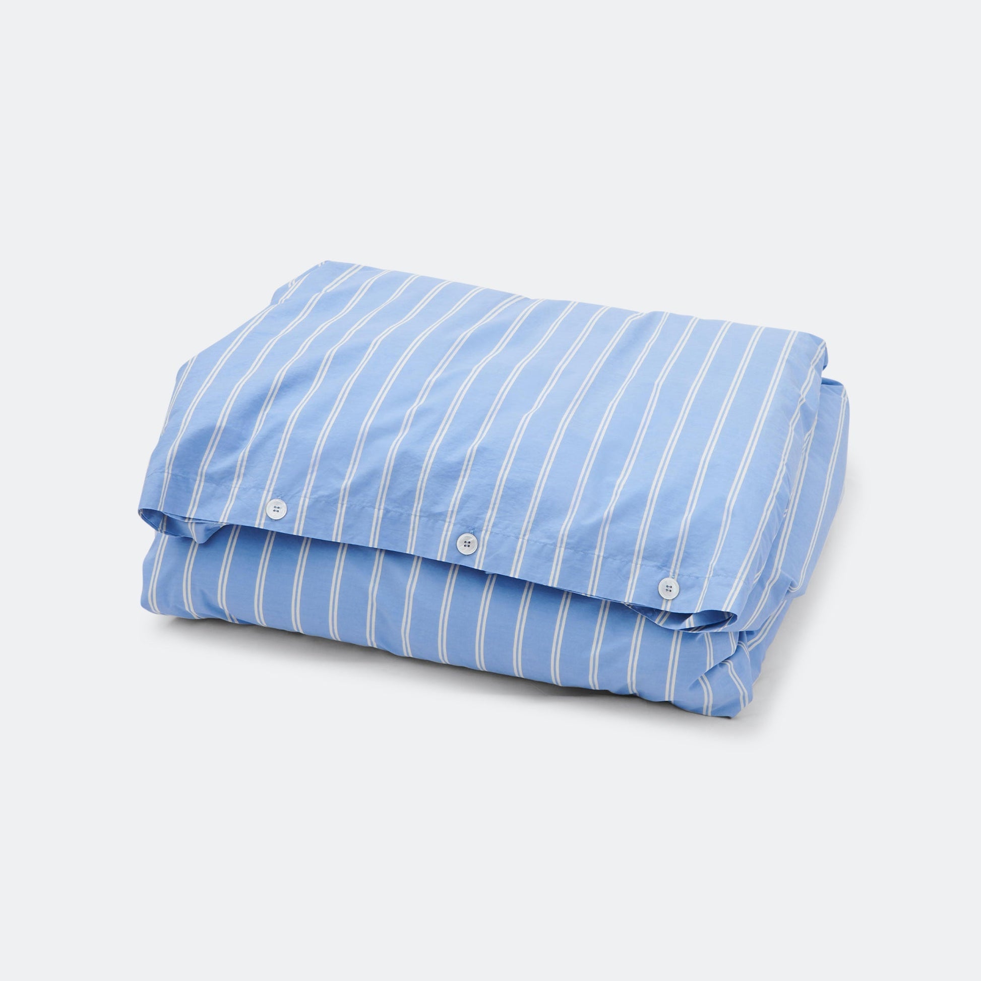 Percale Duvet Cover - Island Blue Stripes
