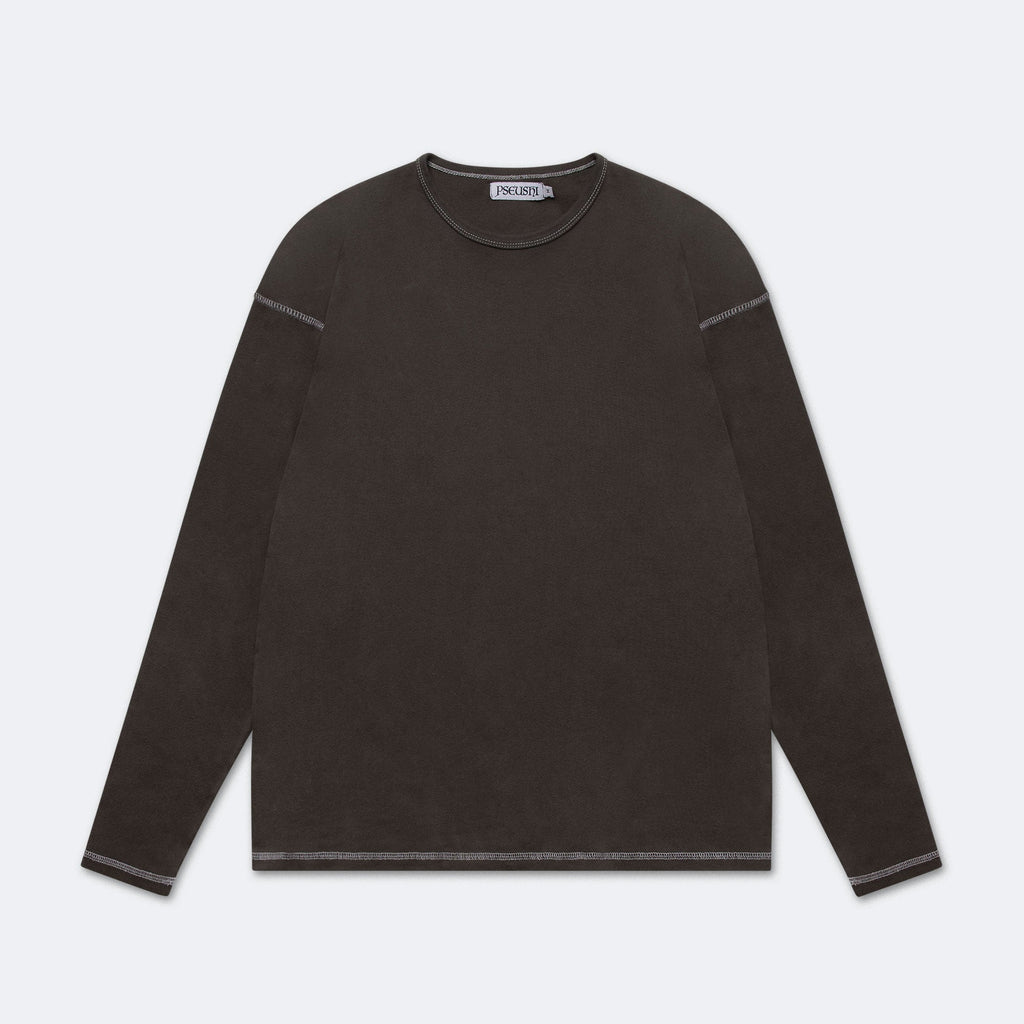Heavy Rib Knit Long Sleeve Tee - Mole