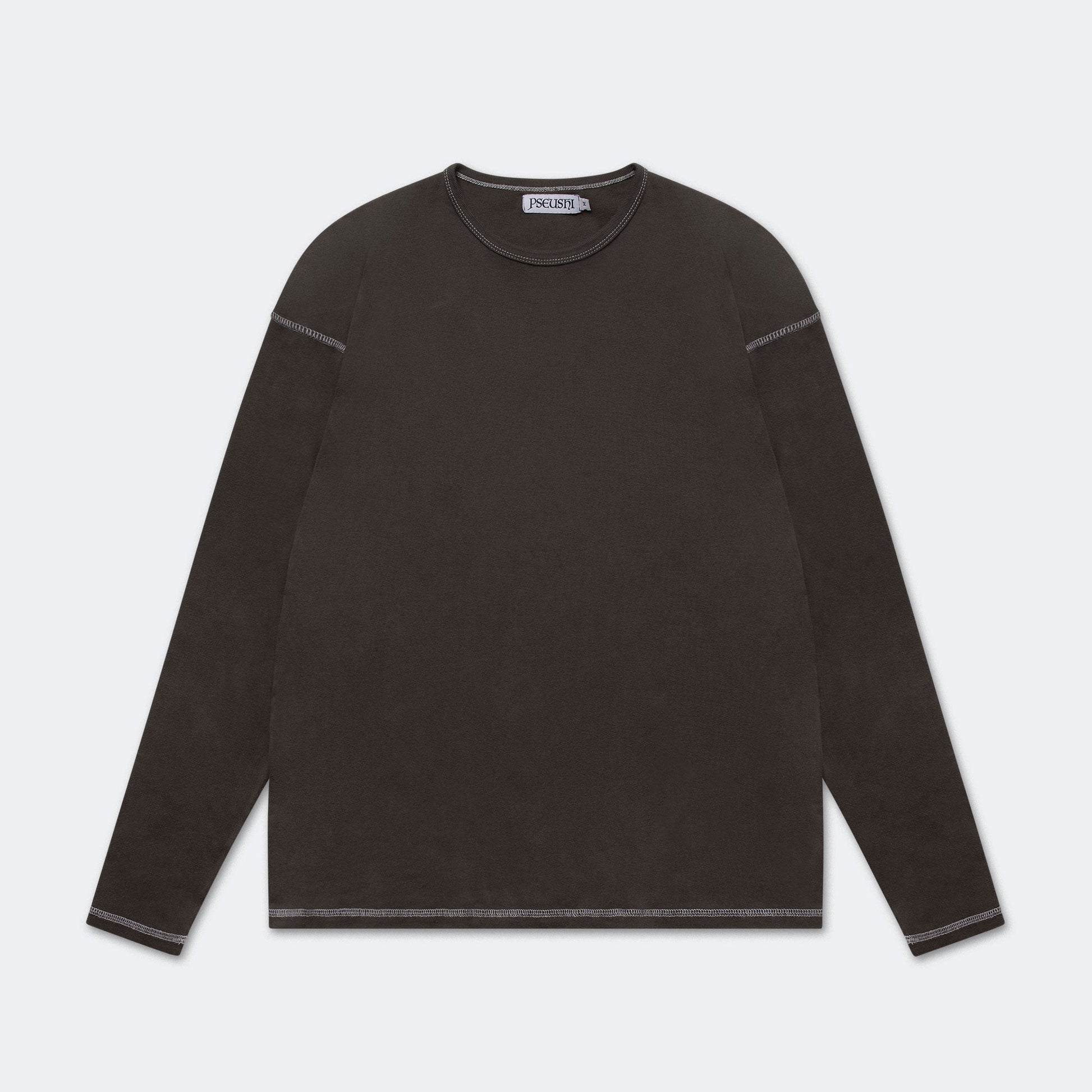 Heavy Rib Knit Long Sleeve Tee - Mole