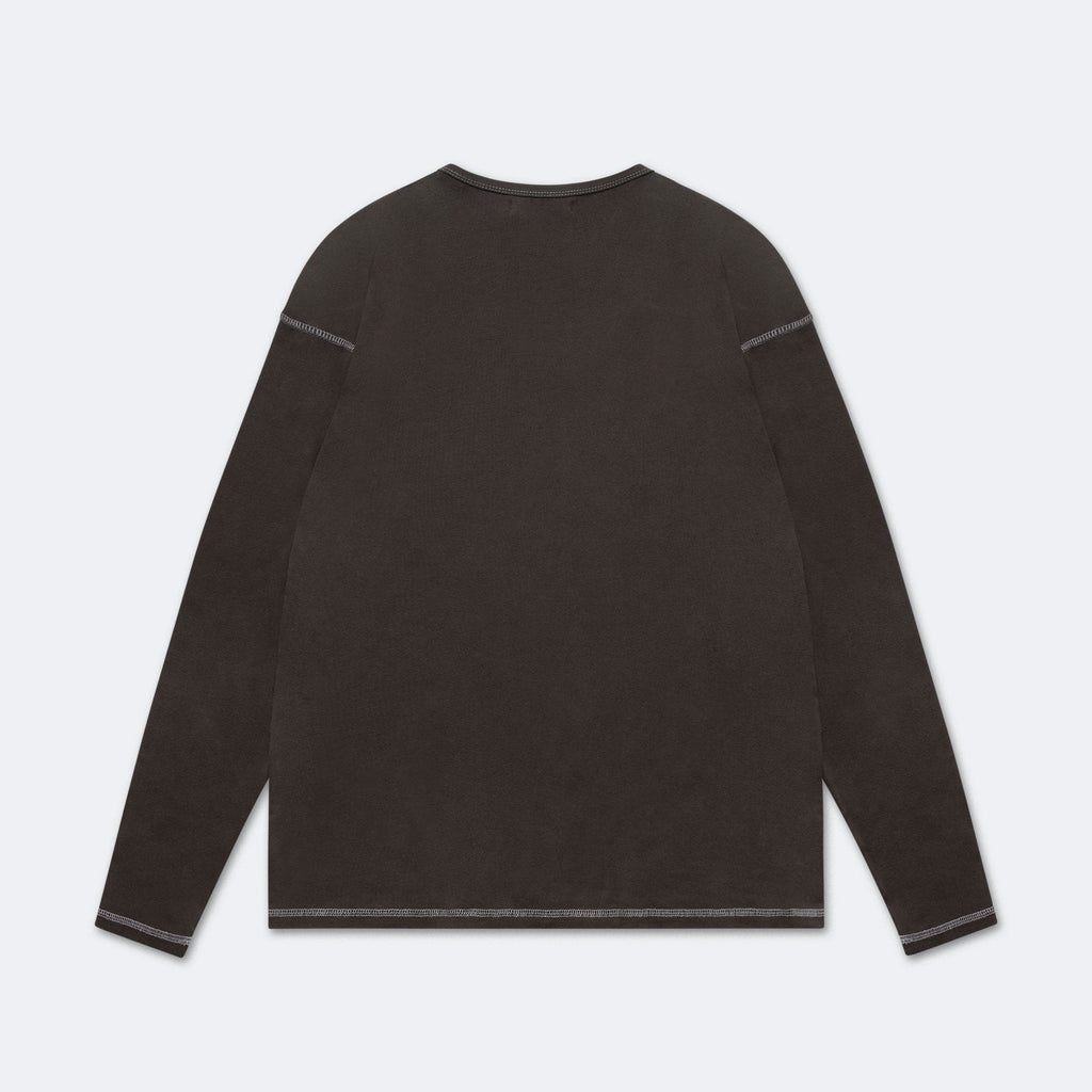 Heavy Rib Knit Long Sleeve Tee - Mole