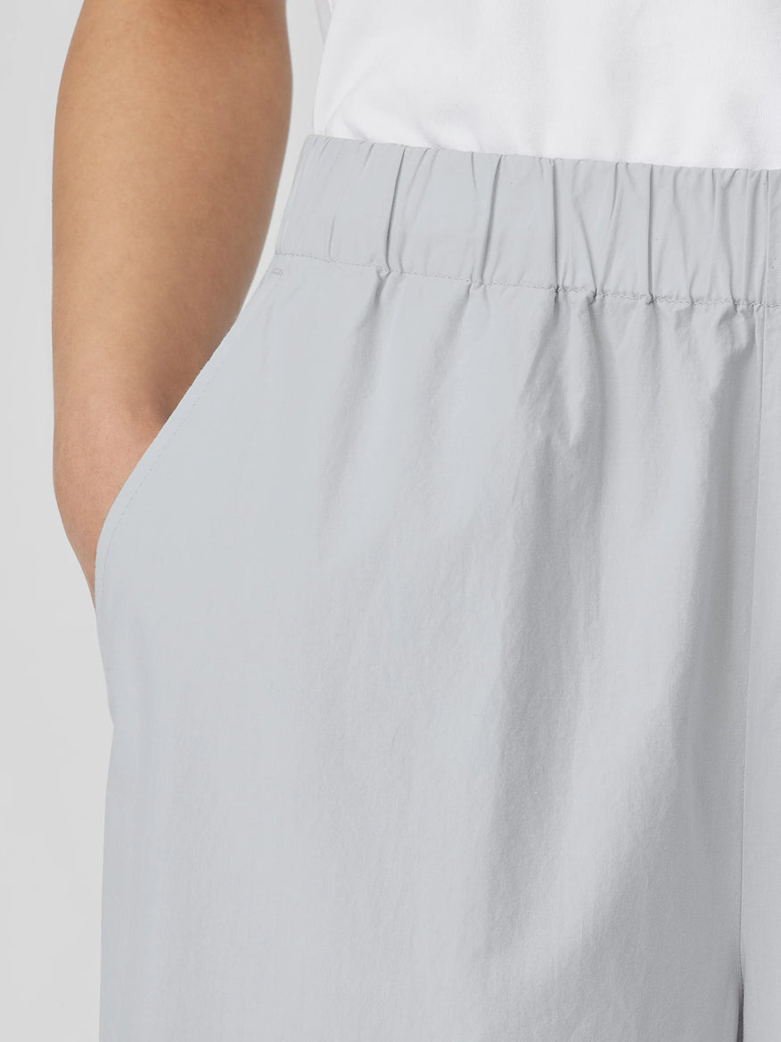 Washed Organic Cotton Poplin Wide-Leg Pant - White