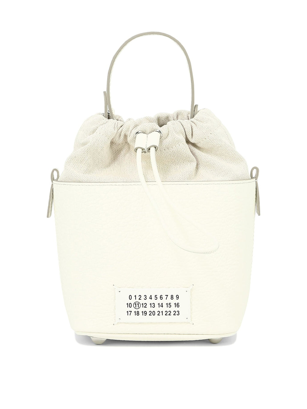 MAISON MARGIELA Classic White Bucket Bag with a Chic Twist