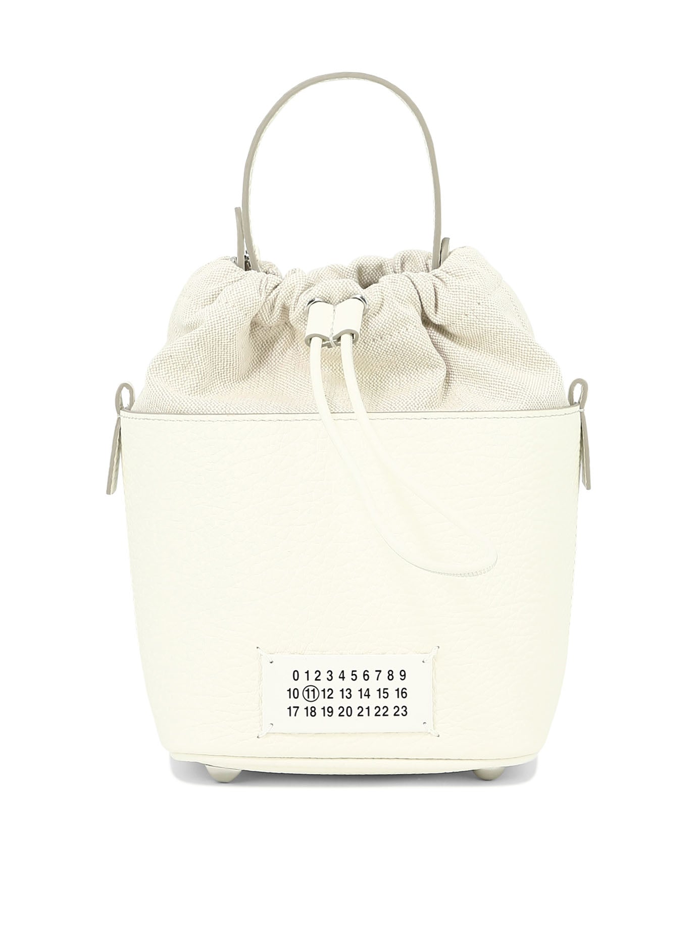 MAISON MARGIELA Classic White Bucket Bag with a Chic Twist