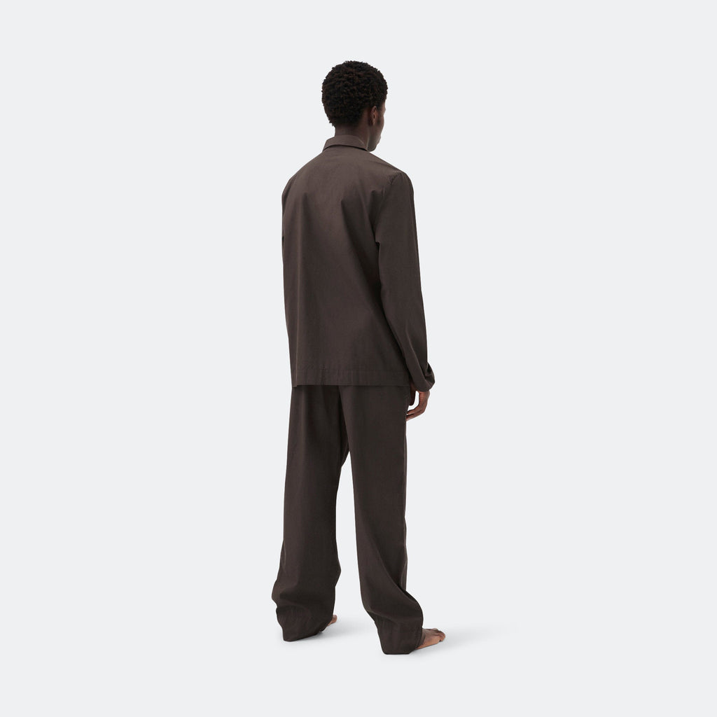 Pyjama Shirt - Coffee Cotton Poplin