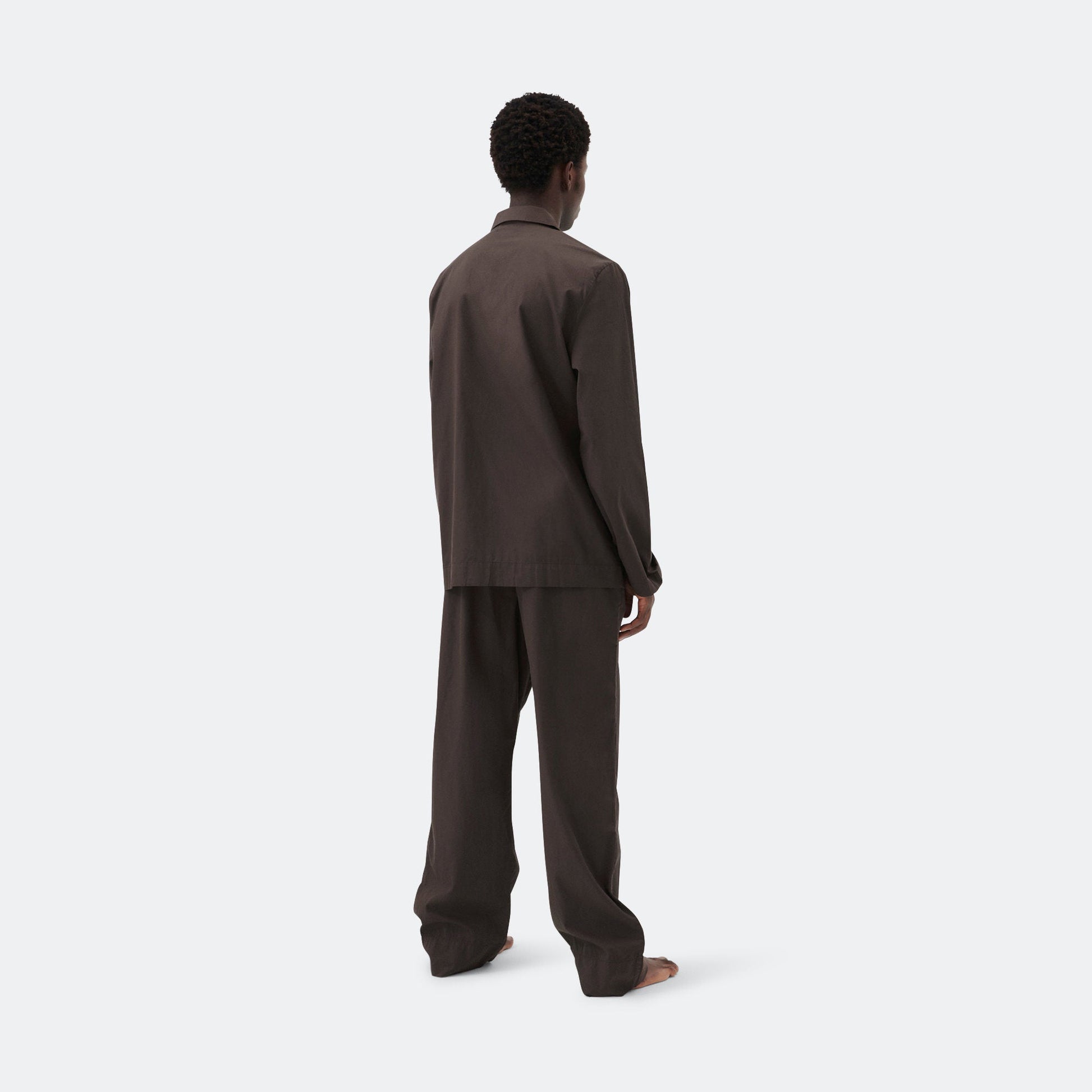 Pyjama Shirt - Coffee Cotton Poplin