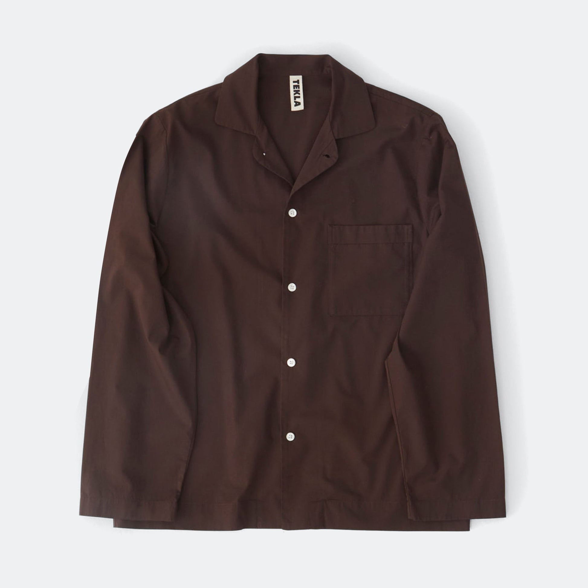 Pyjama Shirt - Coffee Cotton Poplin