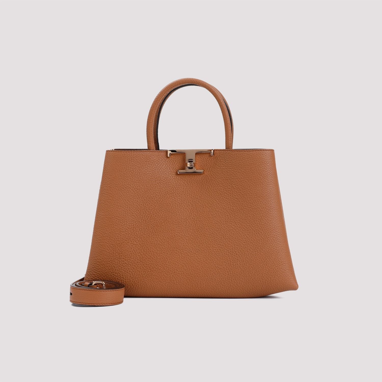 TOD'S Timeless Mini Shopper Handbag in Brown - W:11' H:7.7' D:4.7'