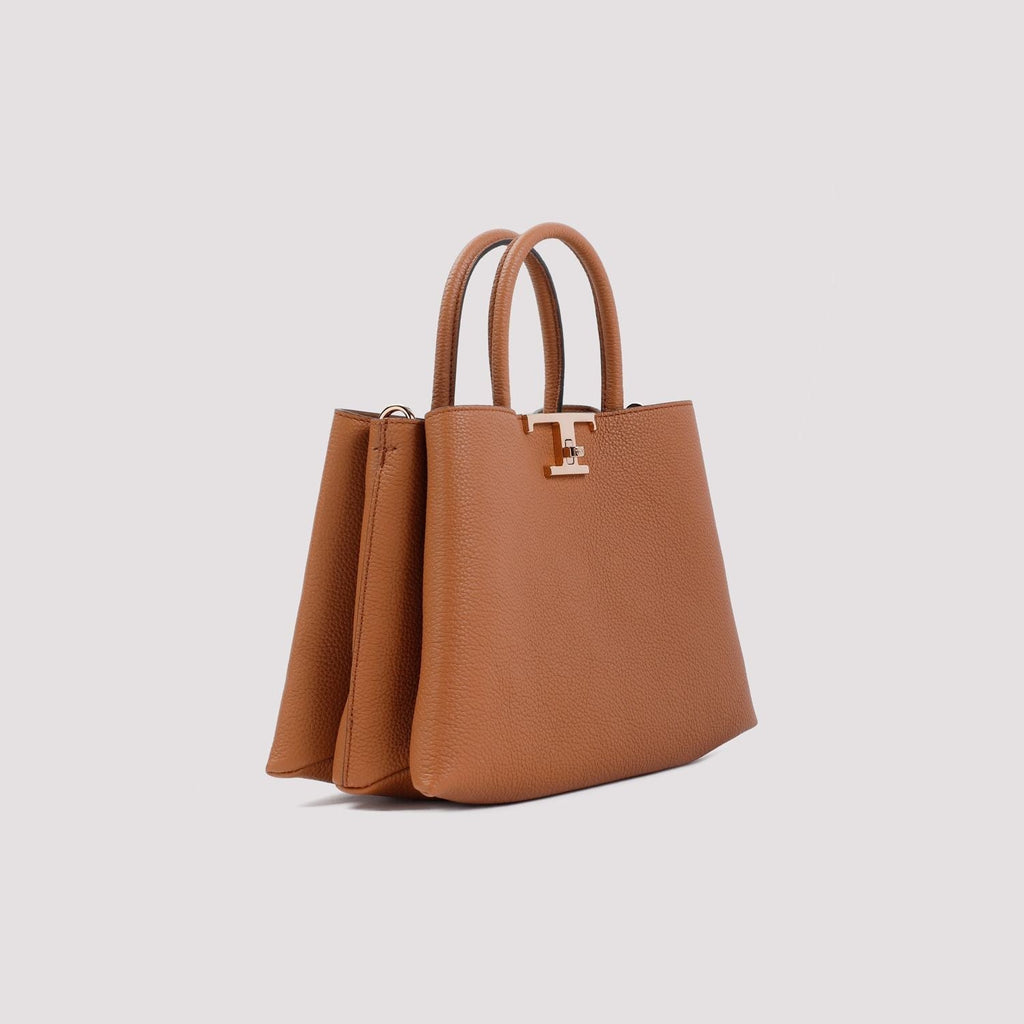 TOD'S Timeless Mini Shopper Handbag in Brown - W:11' H:7.7' D:4.7'