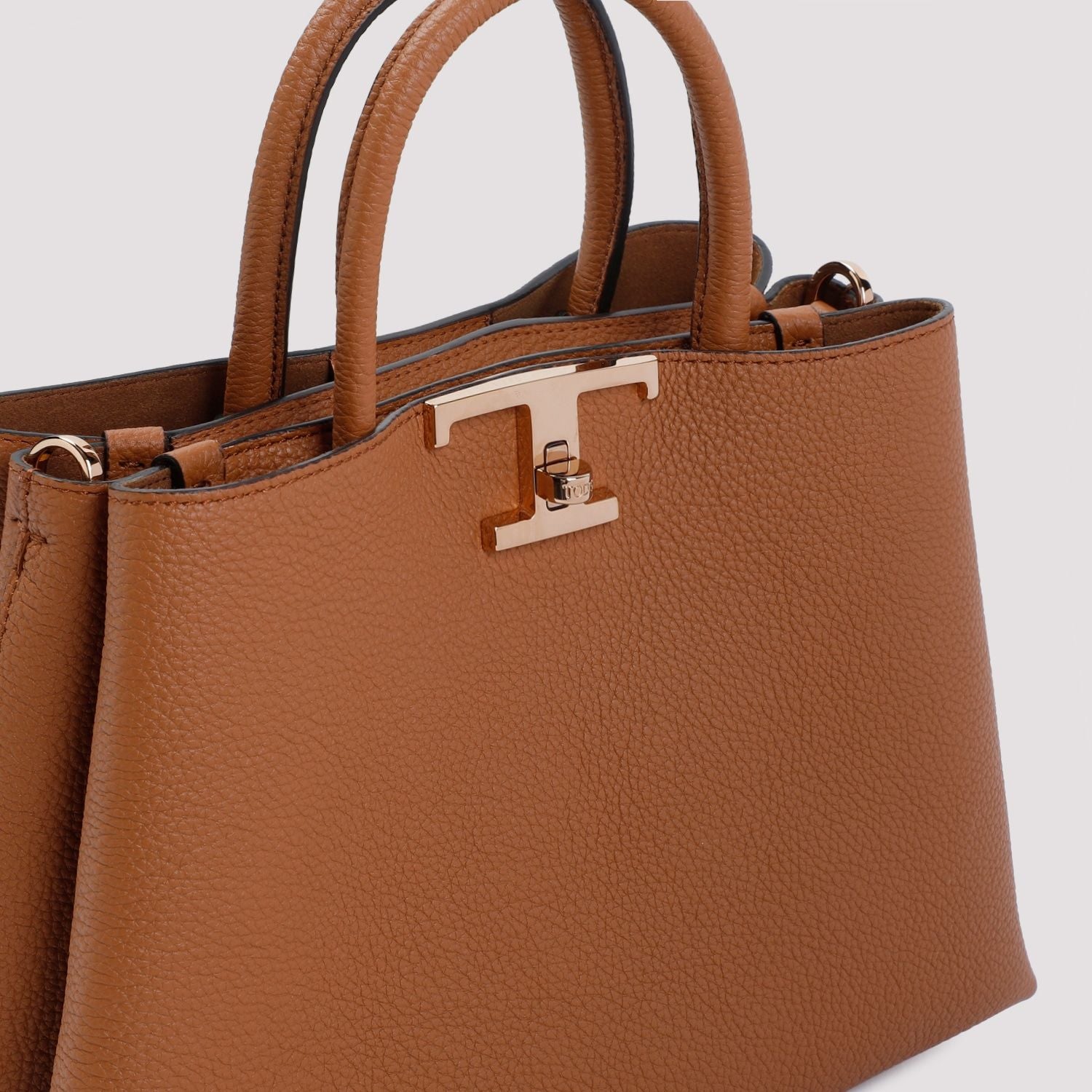 TOD'S Timeless Mini Shopper Handbag in Brown - W:11' H:7.7' D:4.7'