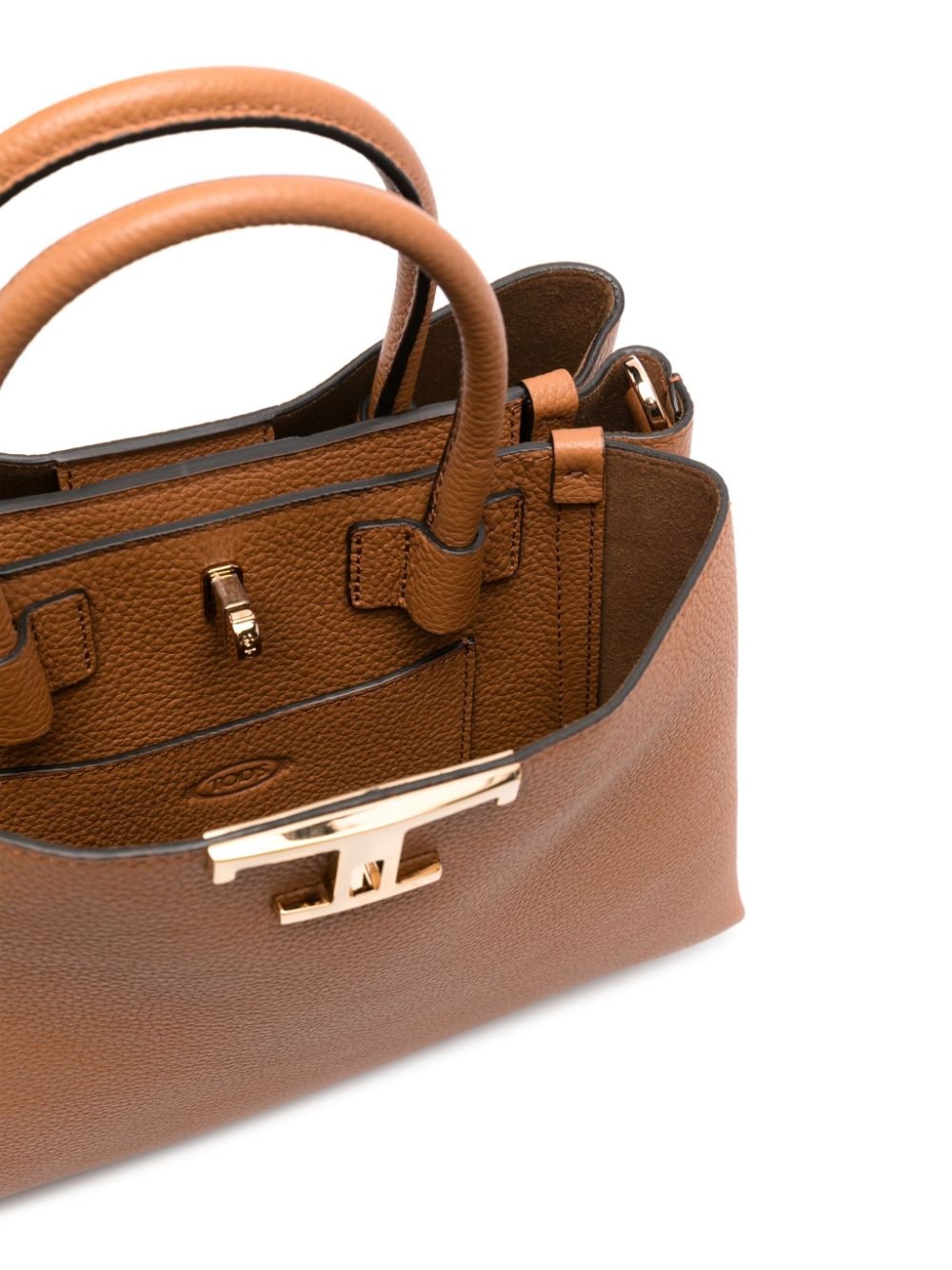 TOD'S Timeless Mini Shopper Handbag in Brown - W:11' H:7.7' D:4.7'