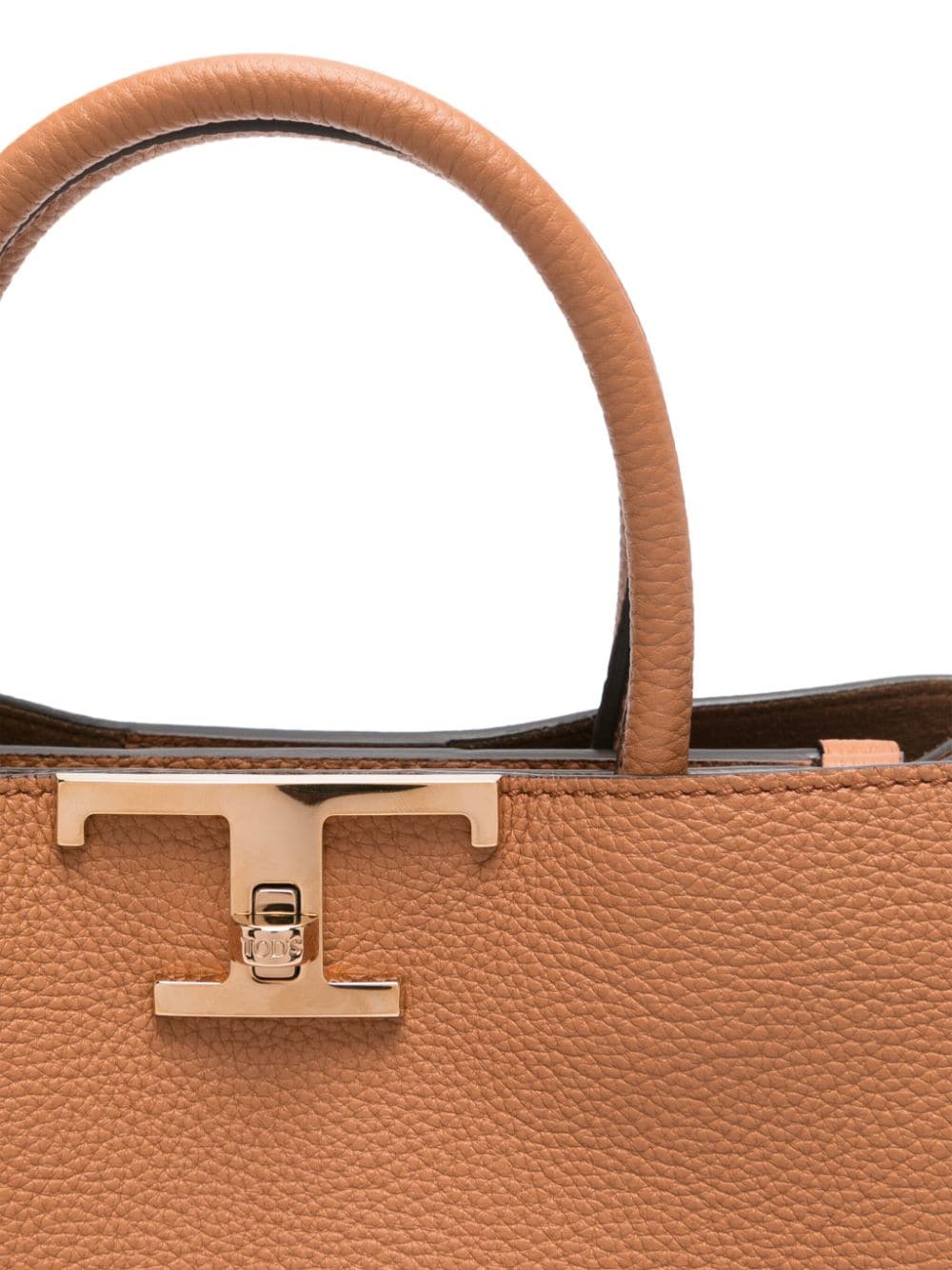 TOD'S Timeless Mini Shopper Handbag in Brown - W:11' H:7.7' D:4.7'