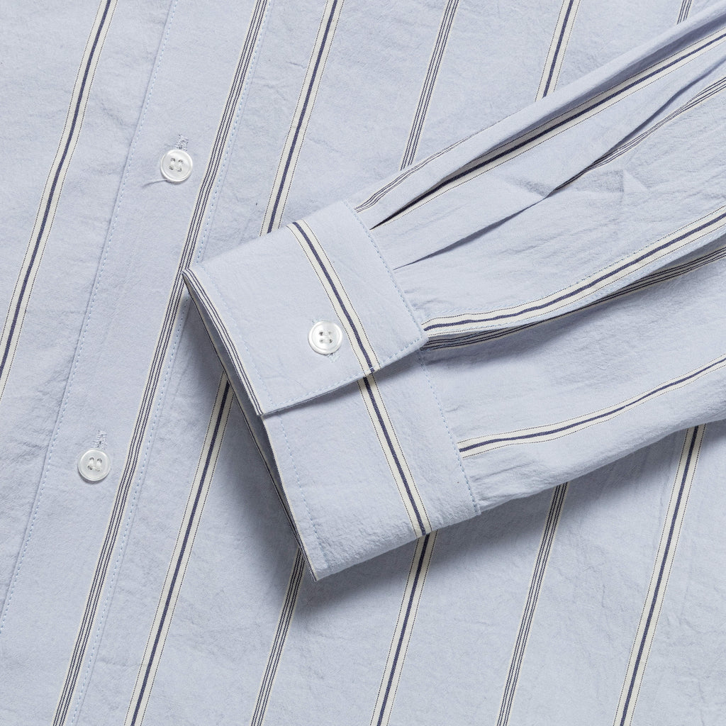 Jarra Striped Poplin Button-Down Shirt - Light Blue