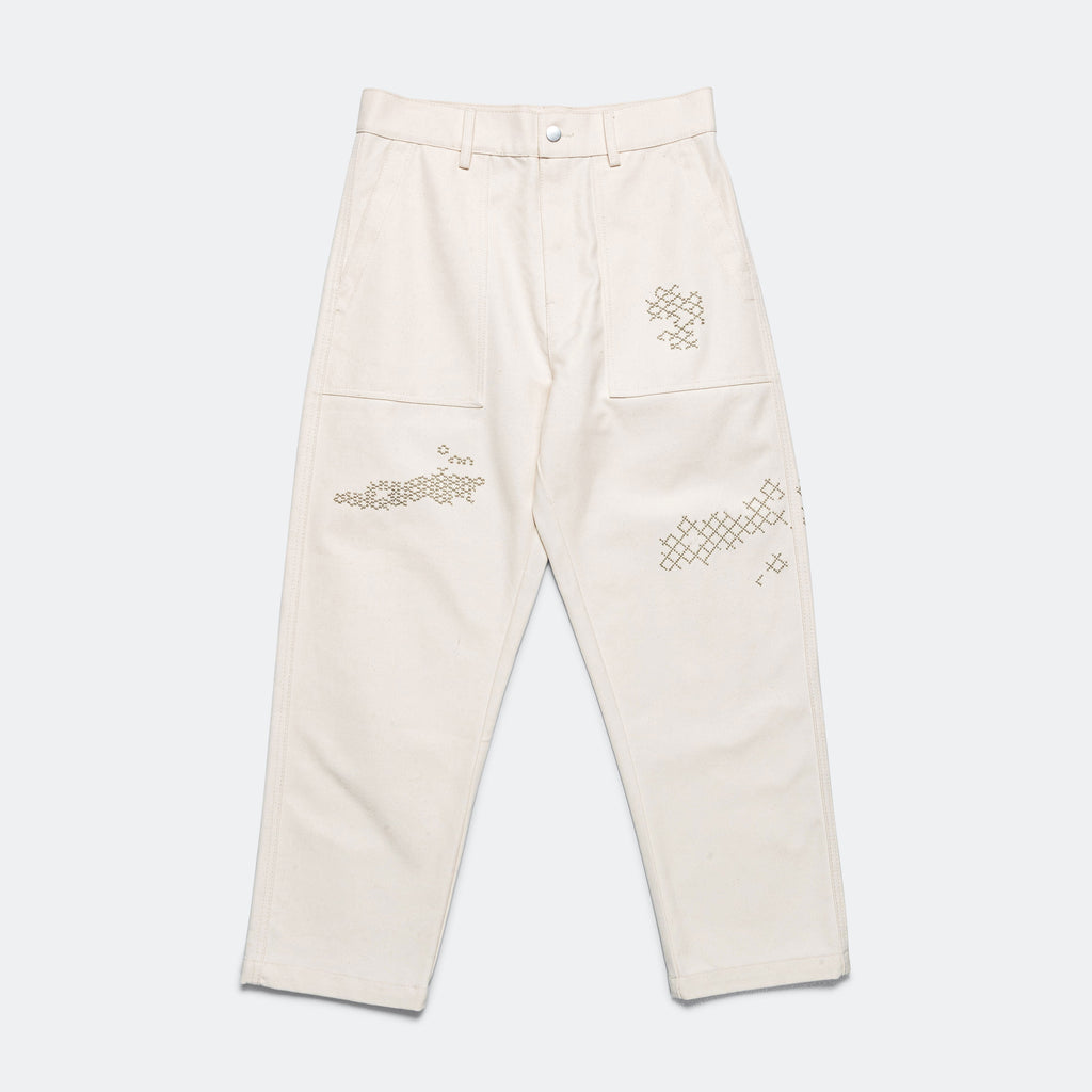 Shabaket Seid Canvas Utility Pants - Off White