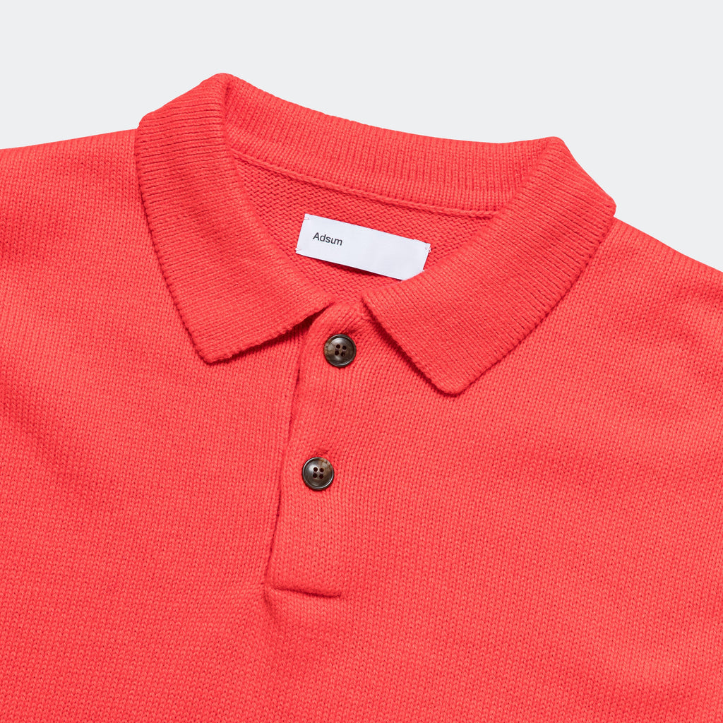 Knit Polo LS - Garnet