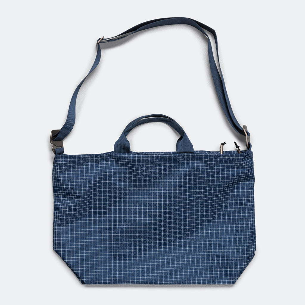 Zip Tote - Navy Grid