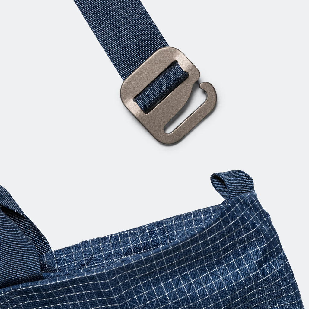 Zip Tote - Navy Grid