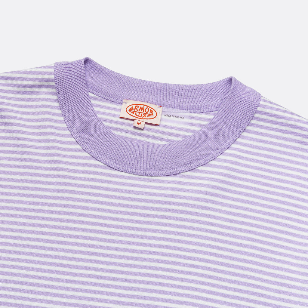 Striped Heritage T-Shirt - Pastel Lilac/Milk