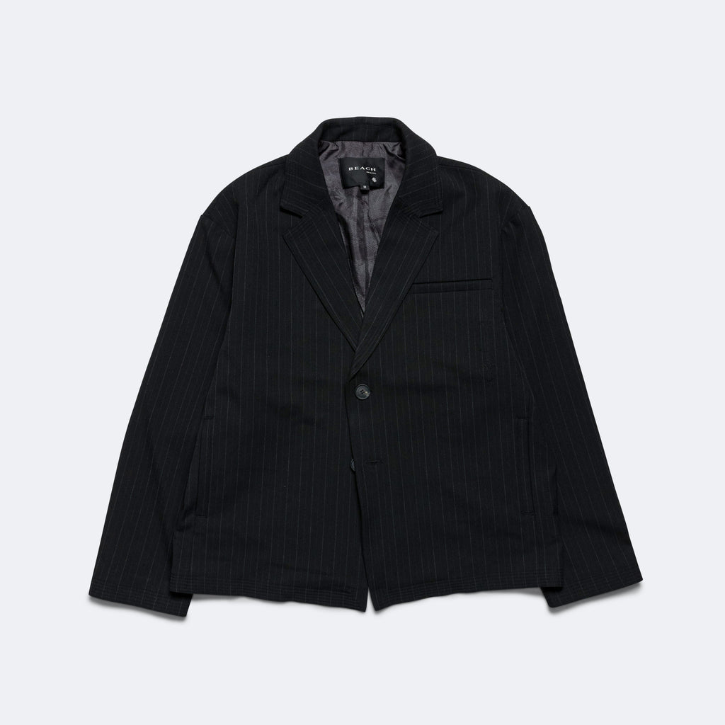 Holiday Blazer - Black Pinstripe