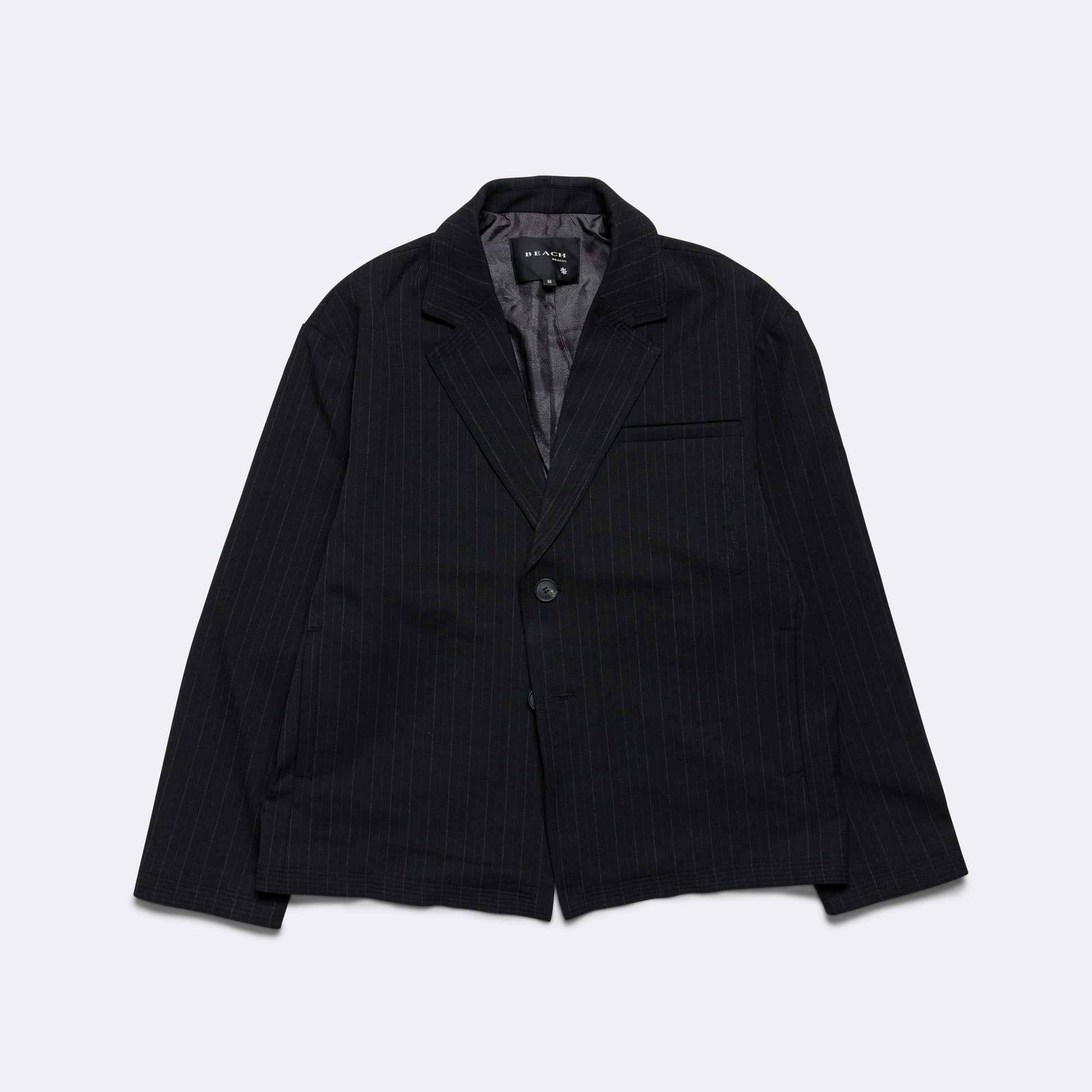 Holiday Blazer - Black Pinstripe