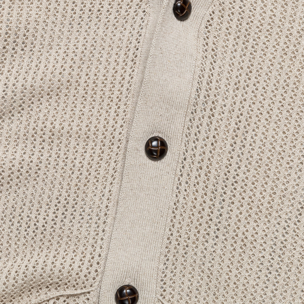 Mesh Knit Cardigan - Bone