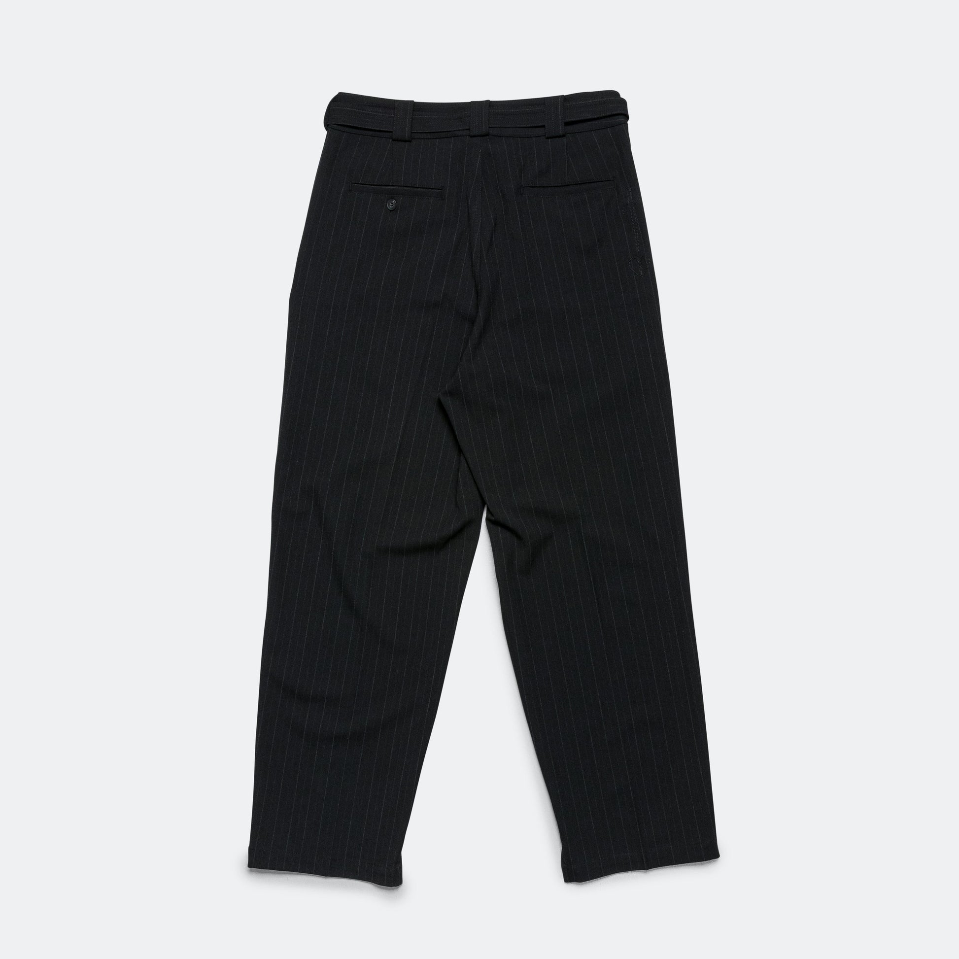 Pleated Suit Pant - Black Pinstripe