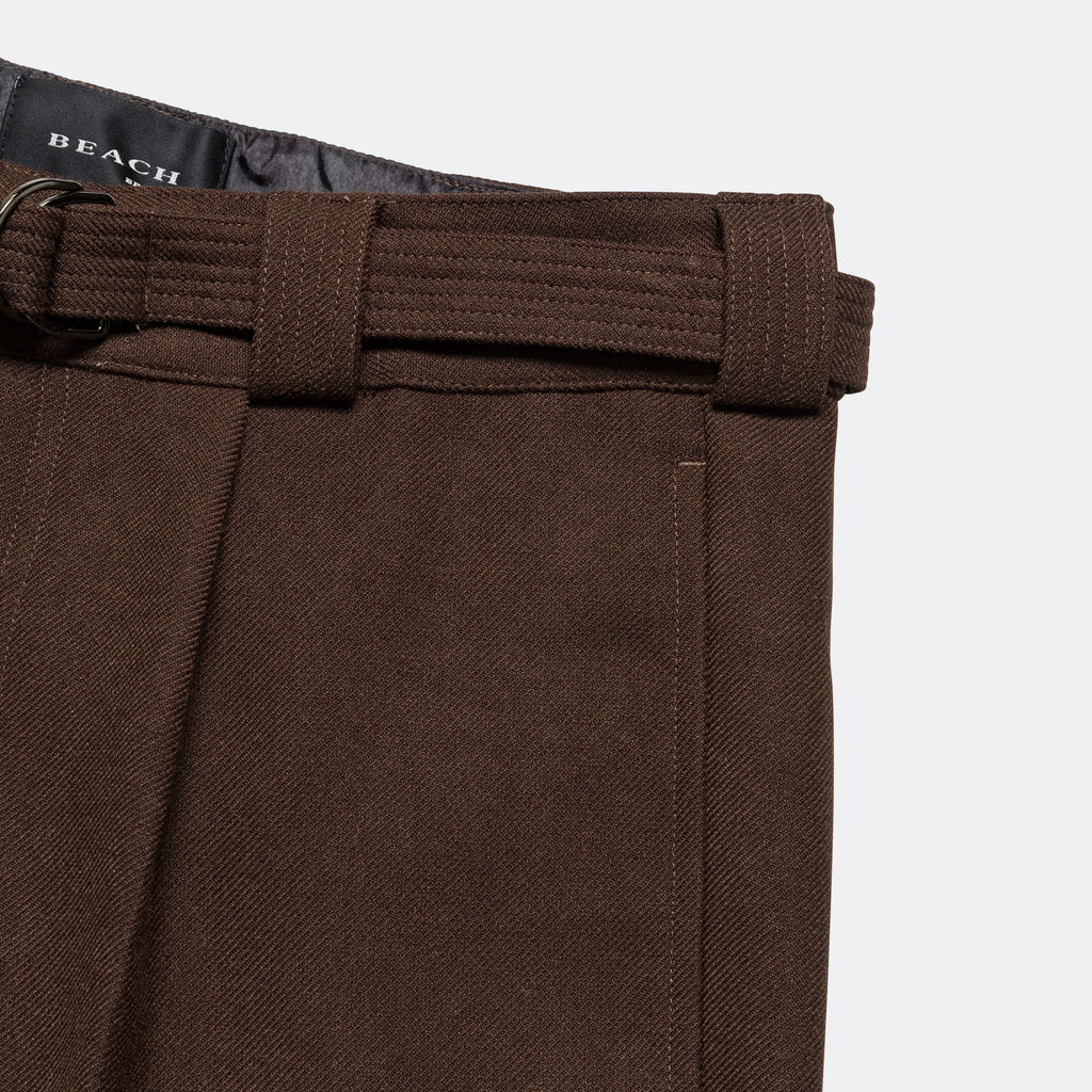Pleated Suit Pant - Brown