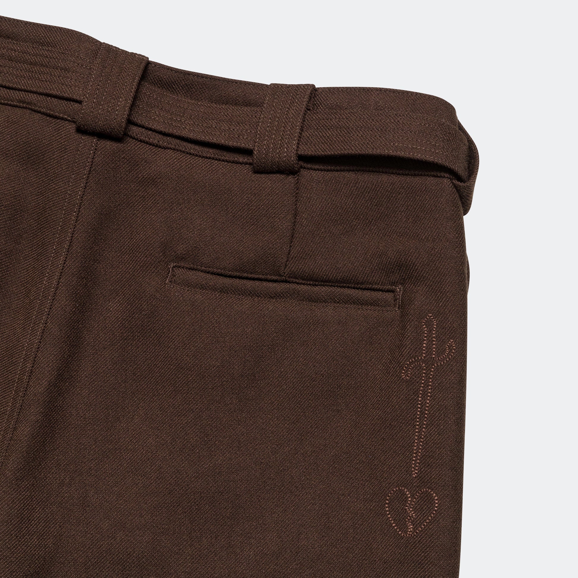 Pleated Suit Pant - Brown