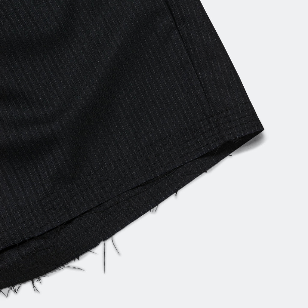 Pleated Suit Short - Black Pinstripe