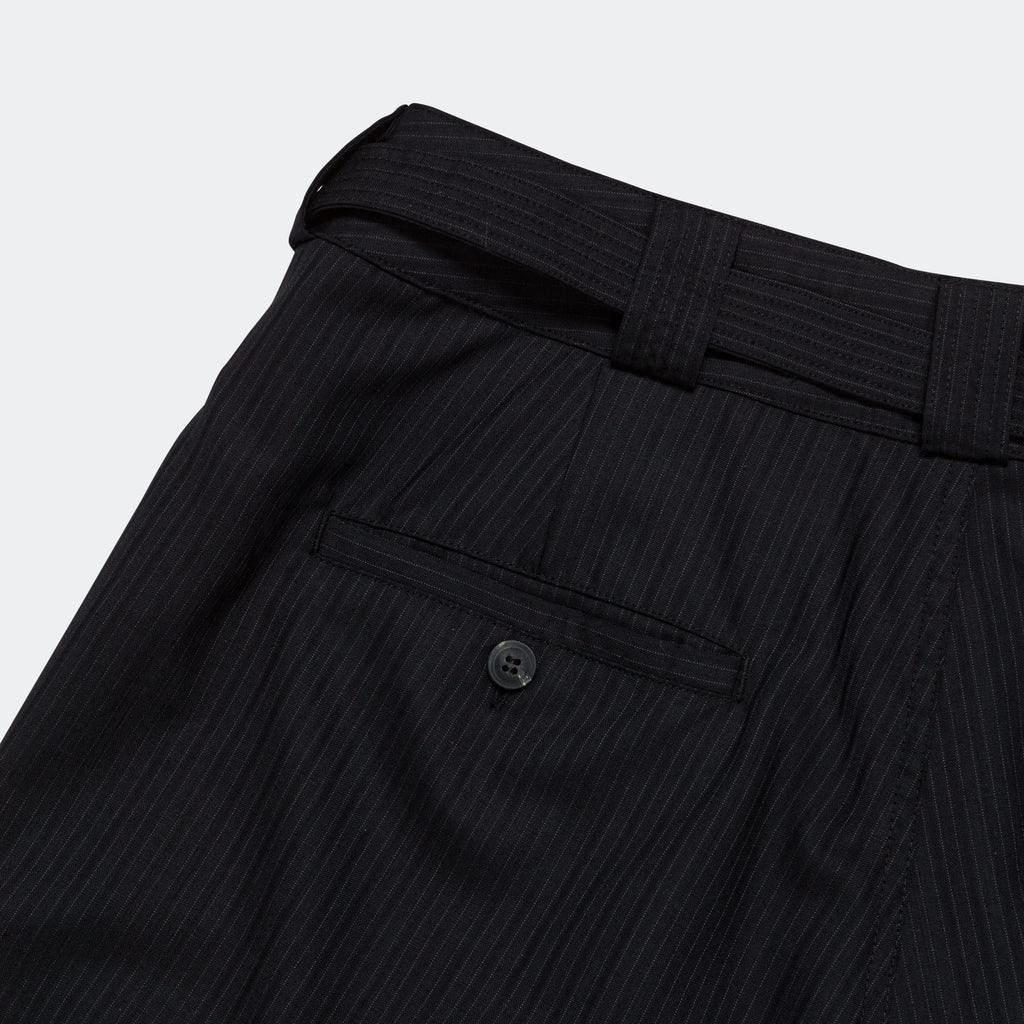 Pleated Suit Short - Black Pinstripe