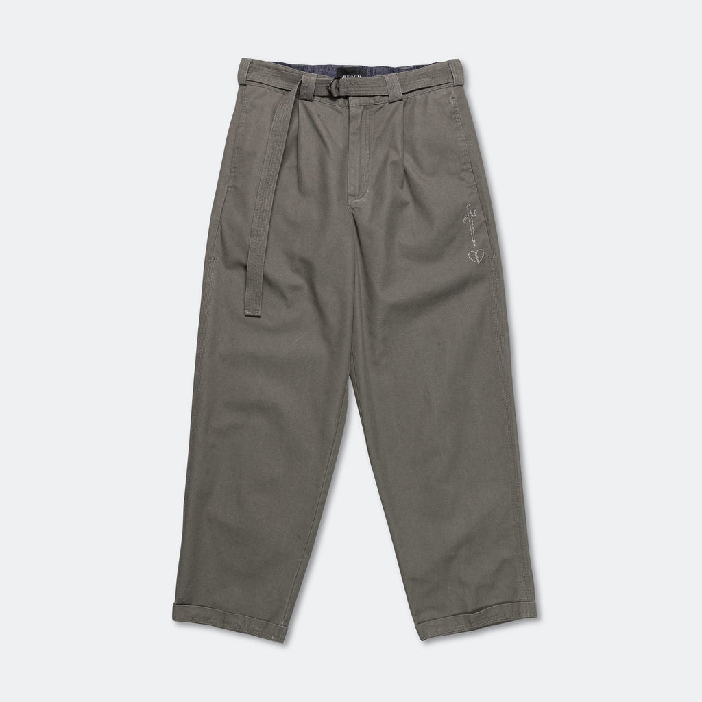 Pleated Work Pant - Pewter Green